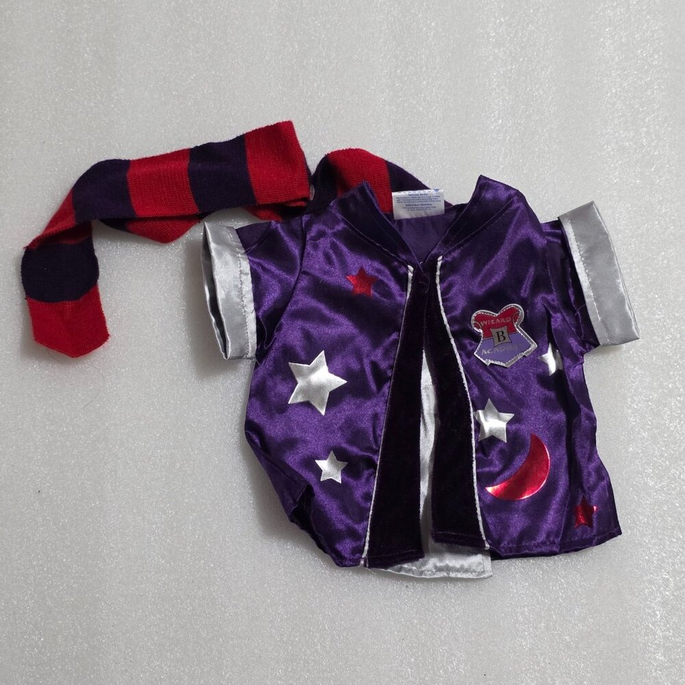 Build-A-Bear Wizard Academy Purple Robe and Red Striped Scarf Costume Set